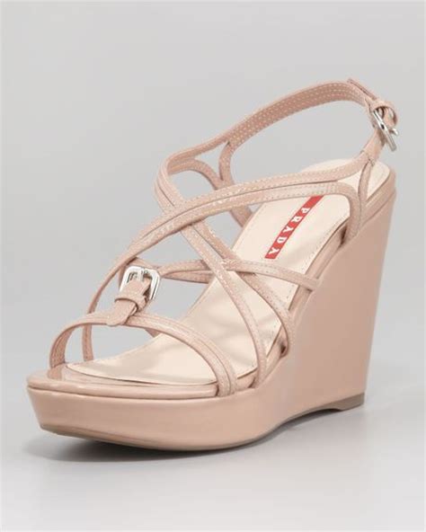 prada pink criss cross sandals|prada platform heels.